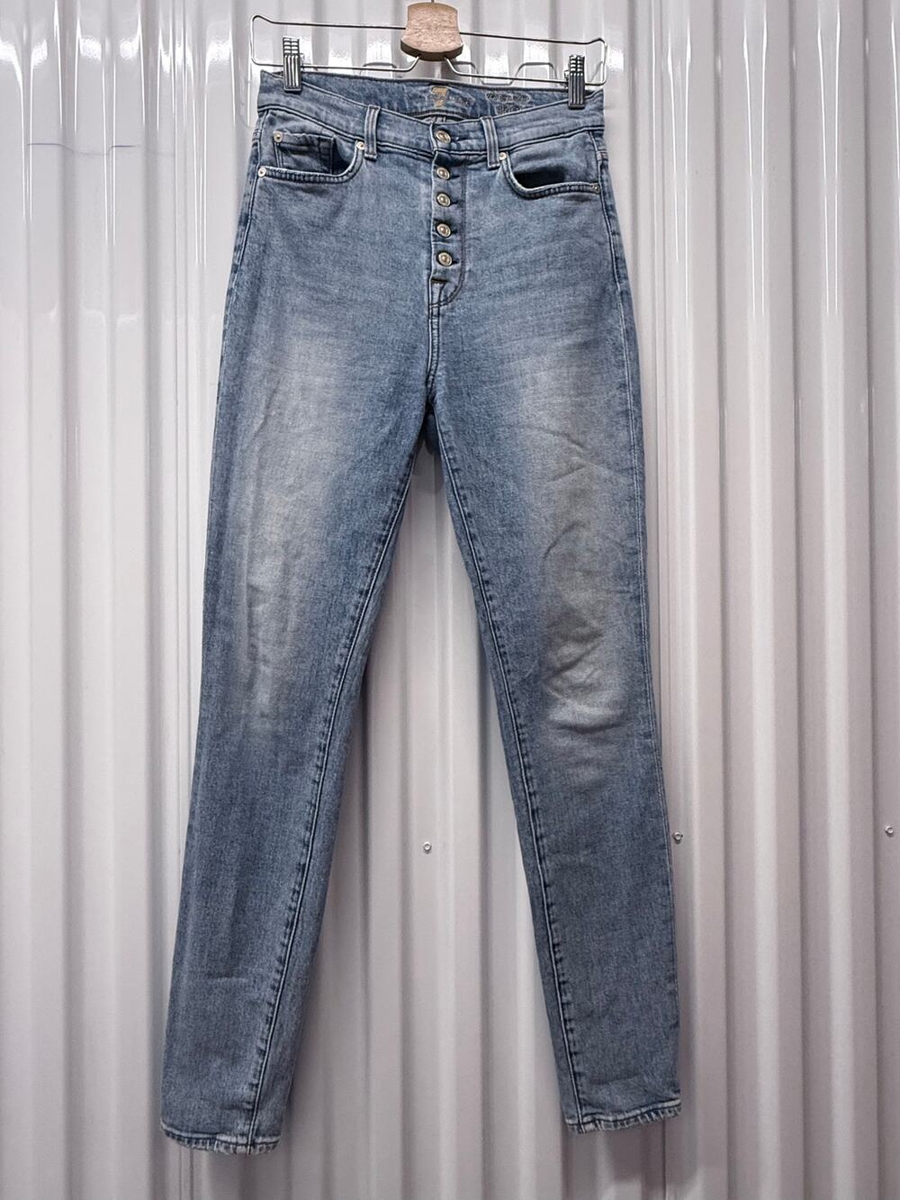 7 FOR ALL MANKIND 7fam light wash The High Waist Skinny button fly denim jeans